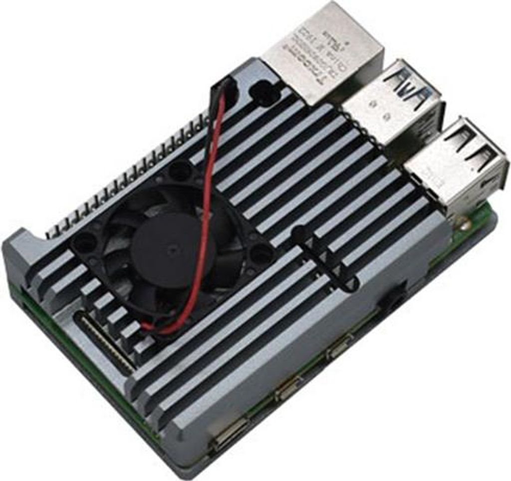Armor Gehäuse mit Lüfter für Raspberry Pi 4 - verschiedene Farben : Grau Farbe: Grau