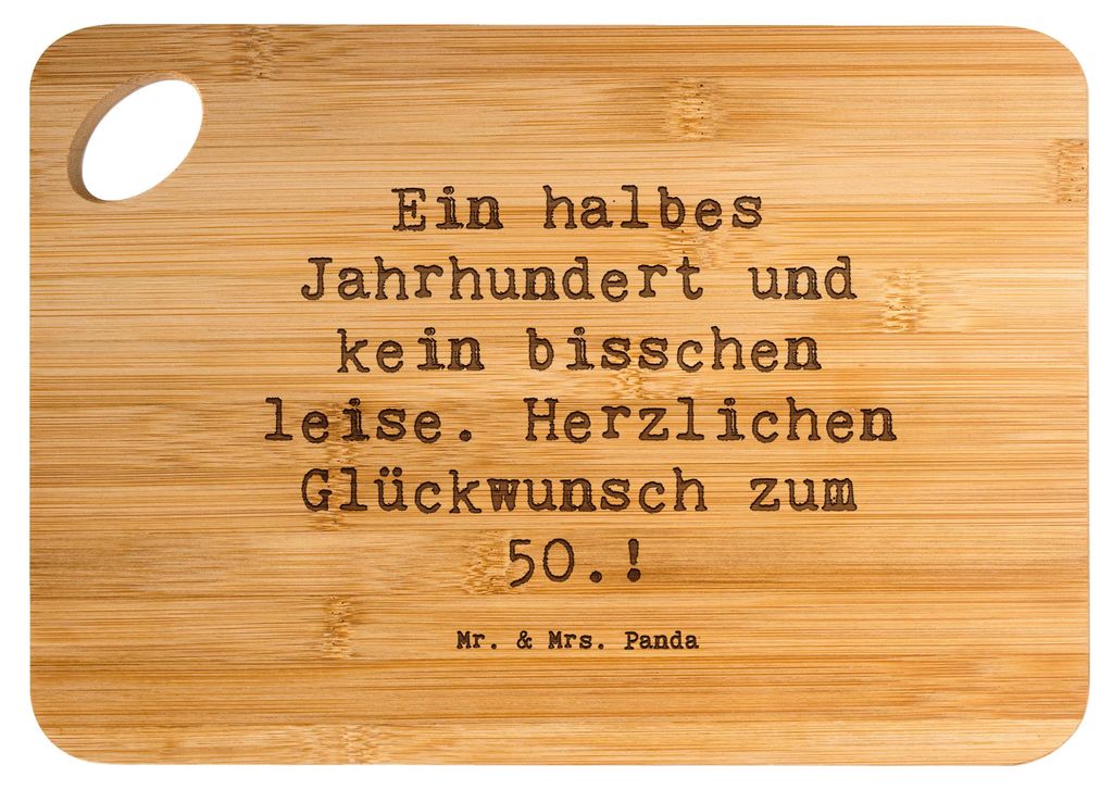 Mr. & Mrs. Panda Frühstücksbrett Spruch 50. Geburtstag - Transparent - Geschenk, halbes Jahrhundert, Dekoration, Alter, wunderbare Momente, Erinn...