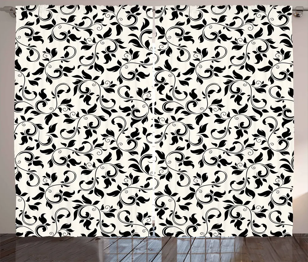 Offerta Tenda ABAKUHAUS 280x175 cm | Volute Rustiche Nero Crema