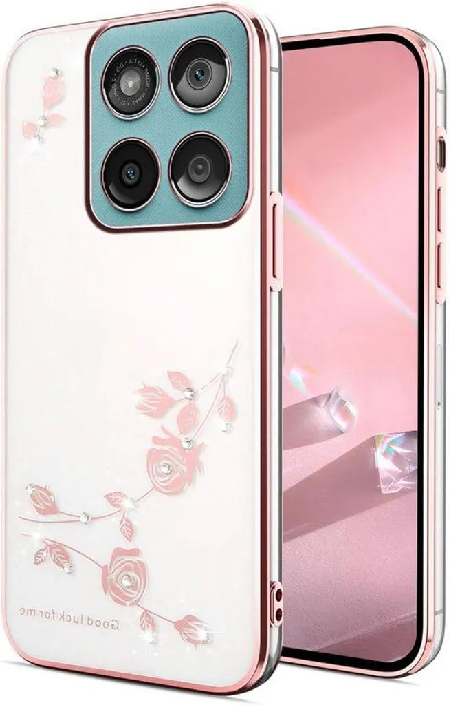 Coque Motorola Moto G56 transparente rose résistante aux chocs et fine