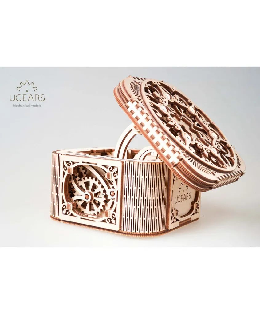 Coffre au Trésor Puzzle 3D en Bois avec Serrure à Code Mécanique - 21