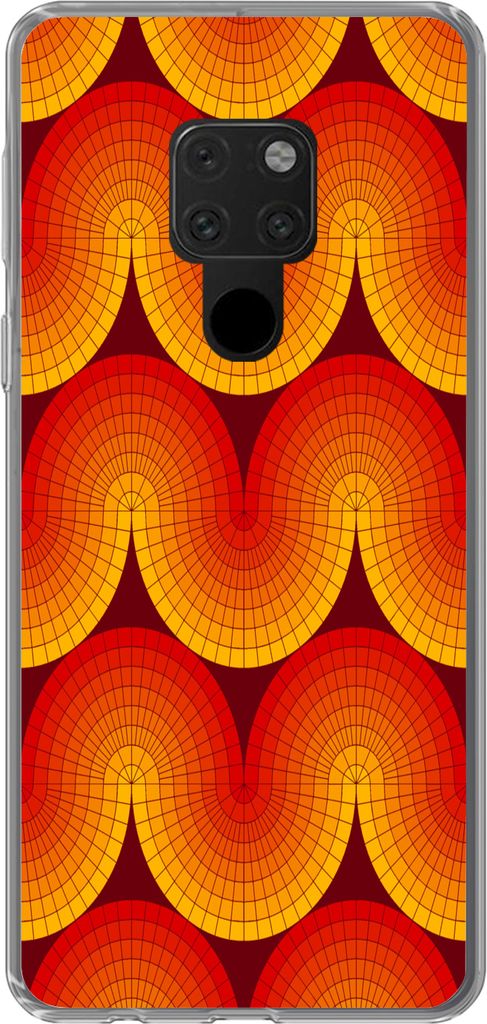 MuchoWow Handyhülle Schutzhülle Hülle für Telefoonhoesje Huawei P40 Lite Design - Retro - Rot - Abstrakt Silikon Softcase Handy Hülle - Handy