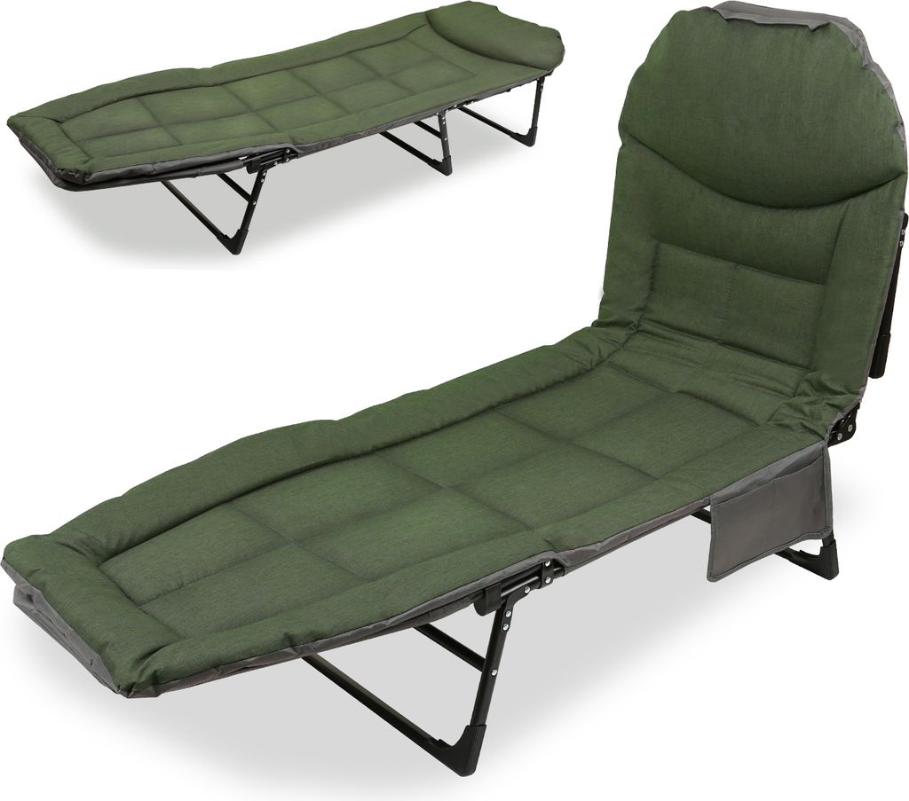 Jopassy Karpfenliege Bedchair Angelliege Feldbett Campingliege Klappbar mit Aufbewahrungstasche XXL 195 x 65 x 32 cm