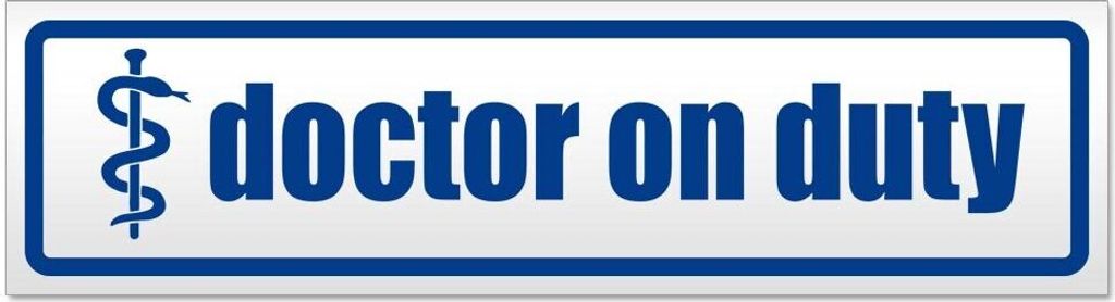 Kiwistar Doctor on Duty Magnetschild Schild magnetisch - 20cm Verkehrsblau - Magnetfolie für Auto PKW Kfz