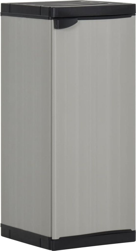 Garten-Lagerschrank mit 1 Boden Grau und Schwarz 35x40x85 cm