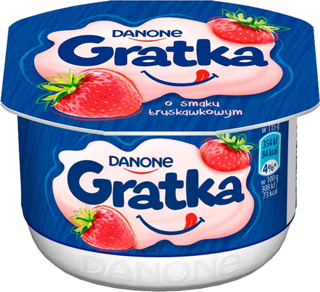 Danone Gratka o smaku truskawkowym Deser 115 g Zdjęcie produktu 