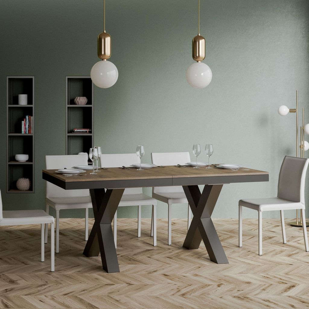 ITAMOBY - Ausziehtisch 180/440x90 cm Traffic Evolution Nussbaum Gestell und Füße Anthrazit