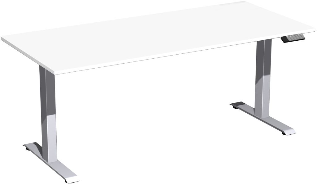 Elektro-Hubtisch Elevate Basic,800 x 1800 mm, weiß/silber