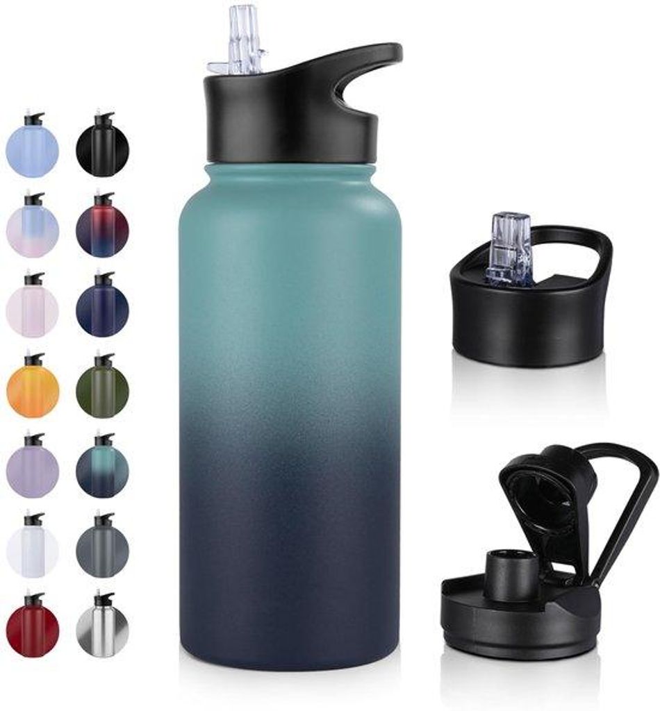 Isolierte Trinkflasche 1L, riet, lekvrij, BPA-frei, für Sport