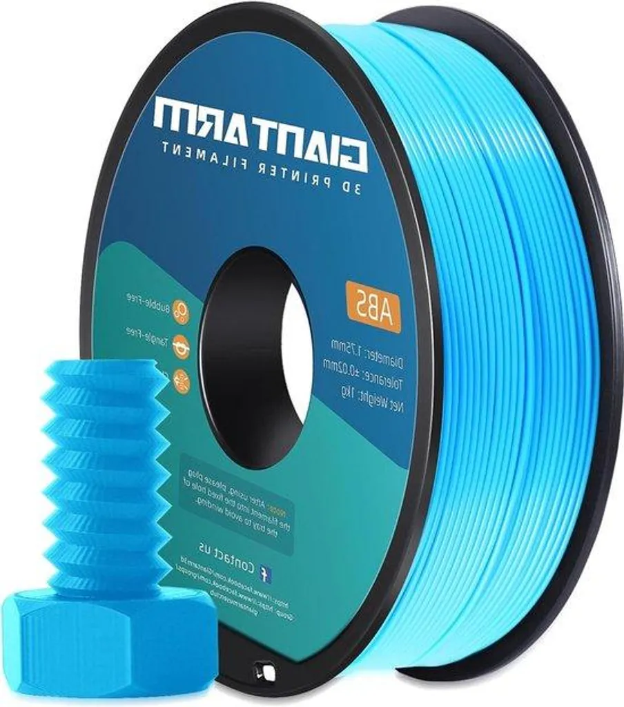 Bobine Filament ABS 1.75mm Bleu 1kg, Matériau Impression 3D Haute Fidélité