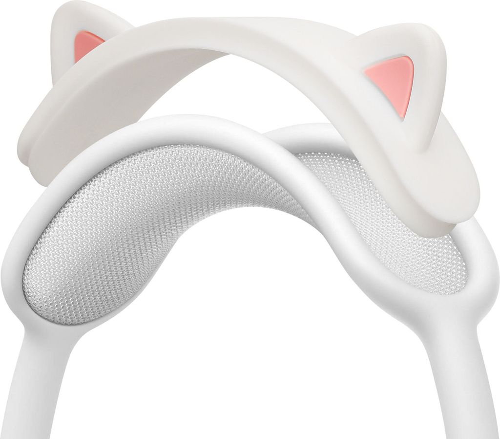 kwmobile Katzenohren Kopfband Abdeckung kompatibel mit Apple AirPods Max - Cat Ear Stirnband Polster - Kopfhörer Aufsatz in Weiß Pink