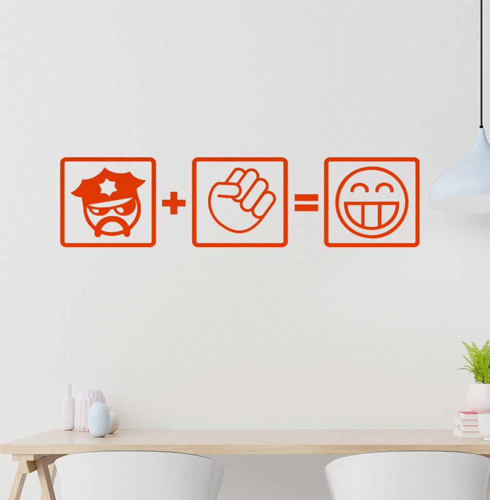 Officer + Faust Wandtattoo in 6 Größen - Wandaufkleber Wall Sticker - Dekoration, Küche, Wohnzimmer, Schlafzimmer, Badezimmer