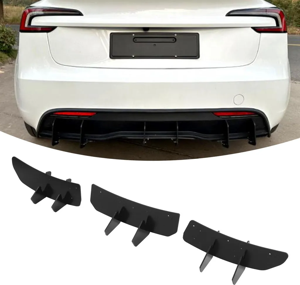 Diffuseur Tesla Model 3 2023+ noir brillant avec protection anti-éclats - 3