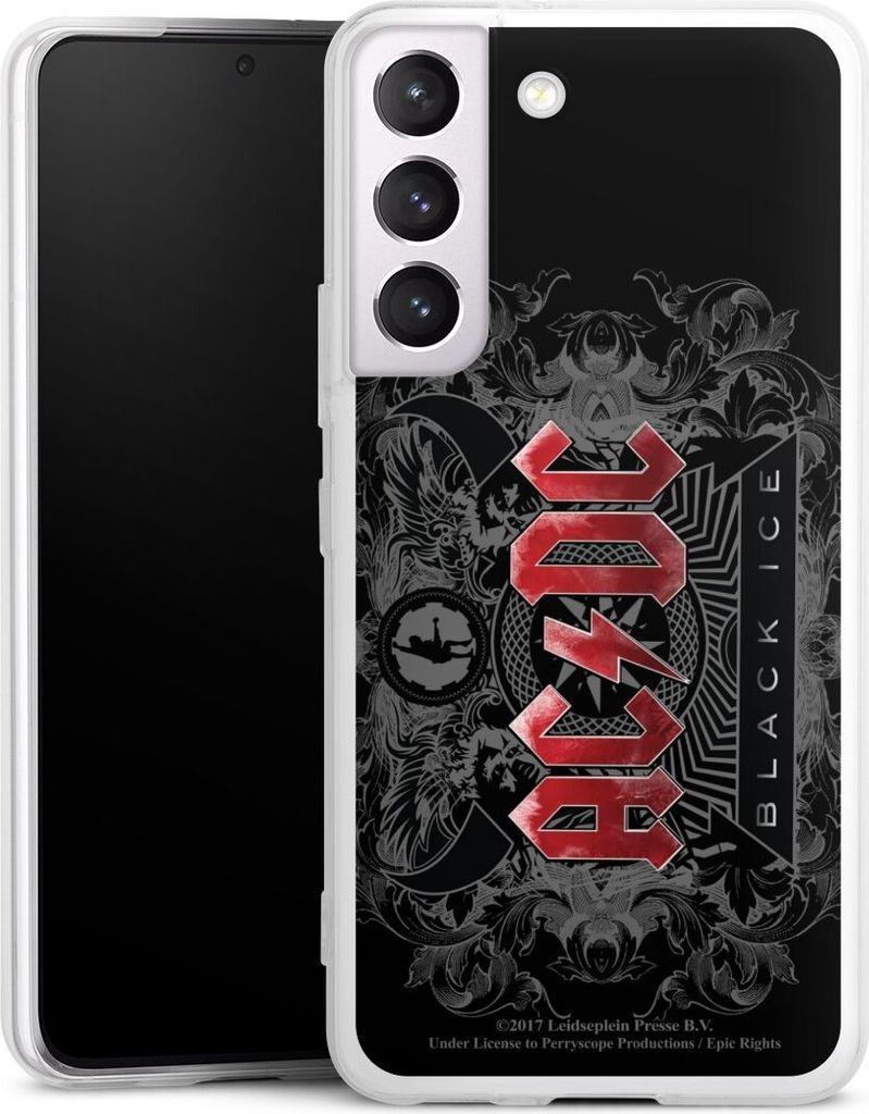 DeinDesign Slim Hülle für Samsung Galaxy S22 Silikon Case Ultra Dünn Handyhülle ACDC Black Ice Fanartikel