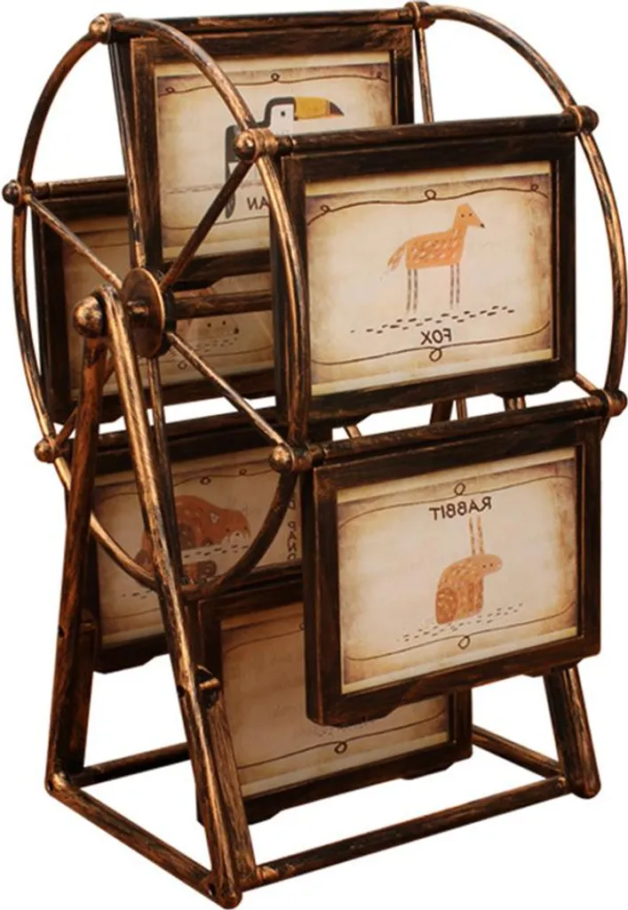 Cadre Photo Roue de Ferris avec 12 Emplacements Déco Vintage Familiale