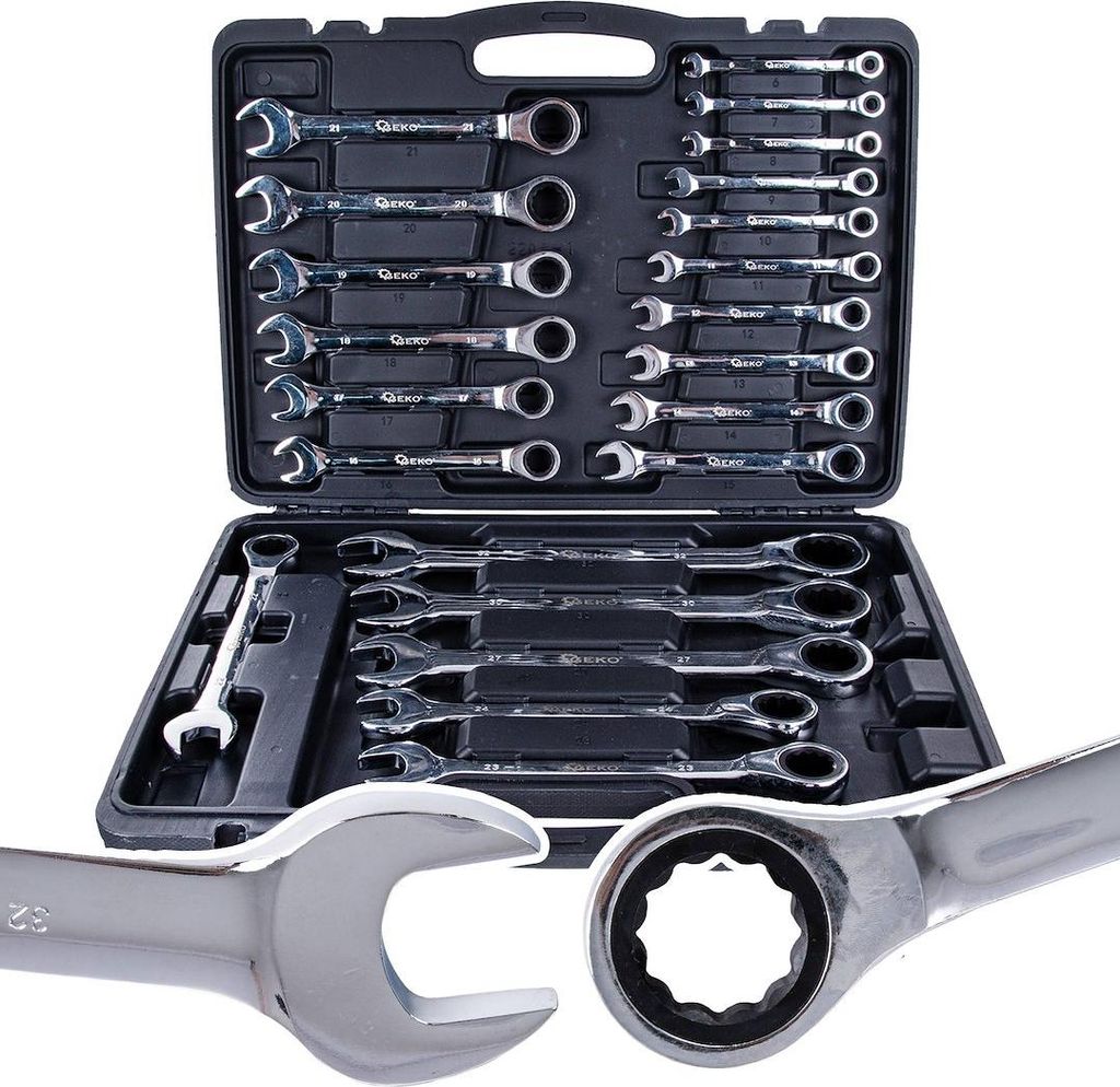 GEKO Očkoploché ráčnové klíče 6–32 mm, sada 22 ks - G10341 Obrázek produktu 
