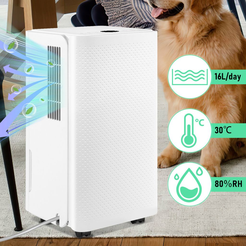 Clanmacy Luftentfeuchter, 16L/Tag 2L Tank, Tragbarer Lufttrockner Garage gegen Feuchtigkeit Schmutz & Schimmel für Schlafzimmer Badezimmer Keller ...