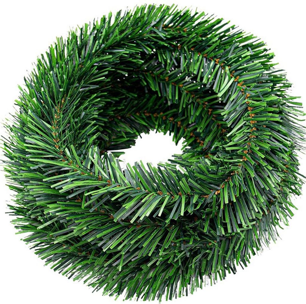 Grüne Weihnachtsgirlande, 5,5 m, Weihnachtsgrün, Lametta-Stängel, unbeleuchtet, weich gedrehte Girlande für Baum, Treppengeländer, Haustür, K...