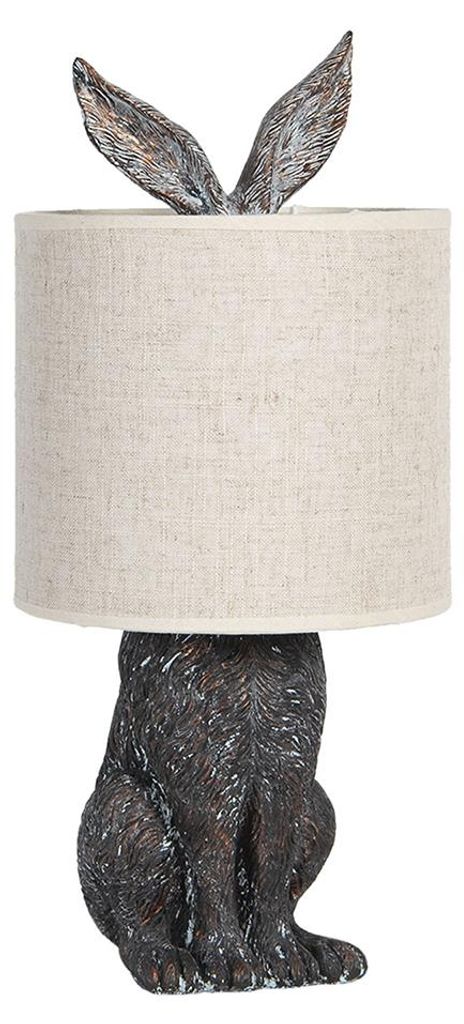 Clayre & Eef Lampa stołowa Królik Ø 20x45 cm brązowo-beżowy Zdjęcie produktu 