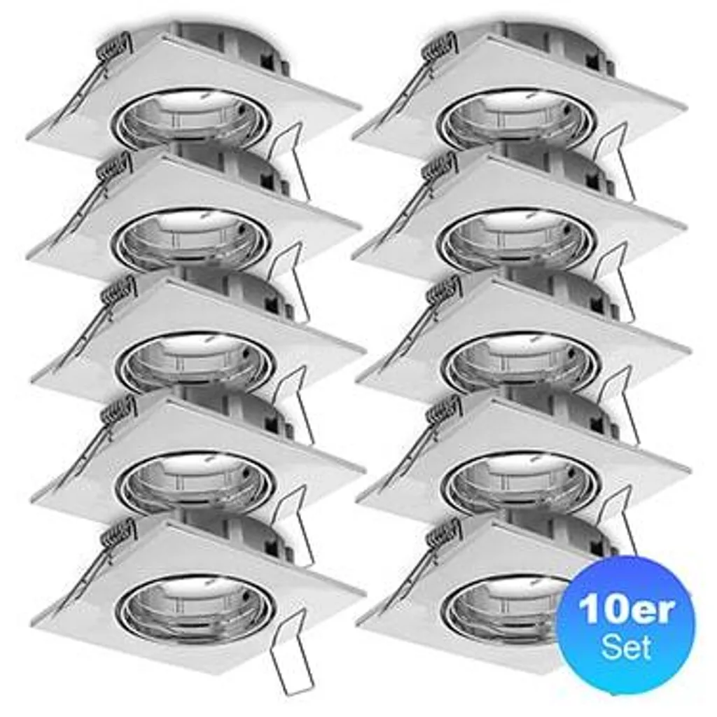 Éclairage Plafond Spot Encastrable GU5.3 Kit de 10 avec Long Câble 1.6m