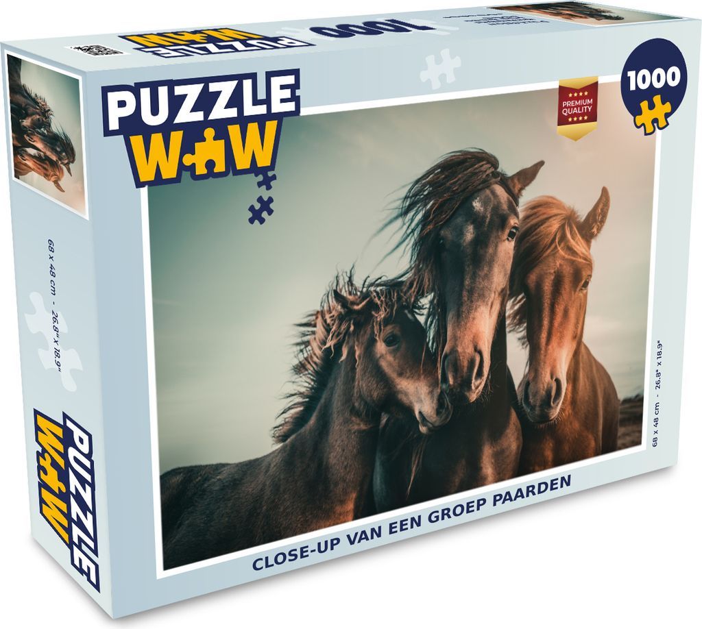 MuchoWow Puzzle 1000 Teile Pferde - Nahaufnahme - Sonne - Erwachsene - Rätsel