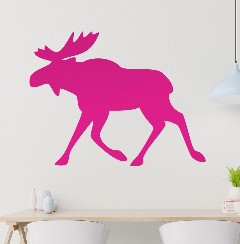 Elch Wandtattoo in 6 Größen - Wandaufkleber Wall Sticker - Dekoration, Küche, Wohnzimmer, Schlafzimmer, Badezimmer