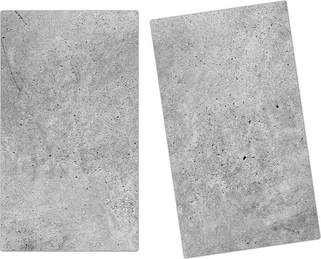 Spritzschutz Herdabdeckplatte Schneidebrett aus Glas Betonwand 2-Teilig (60x52cm)