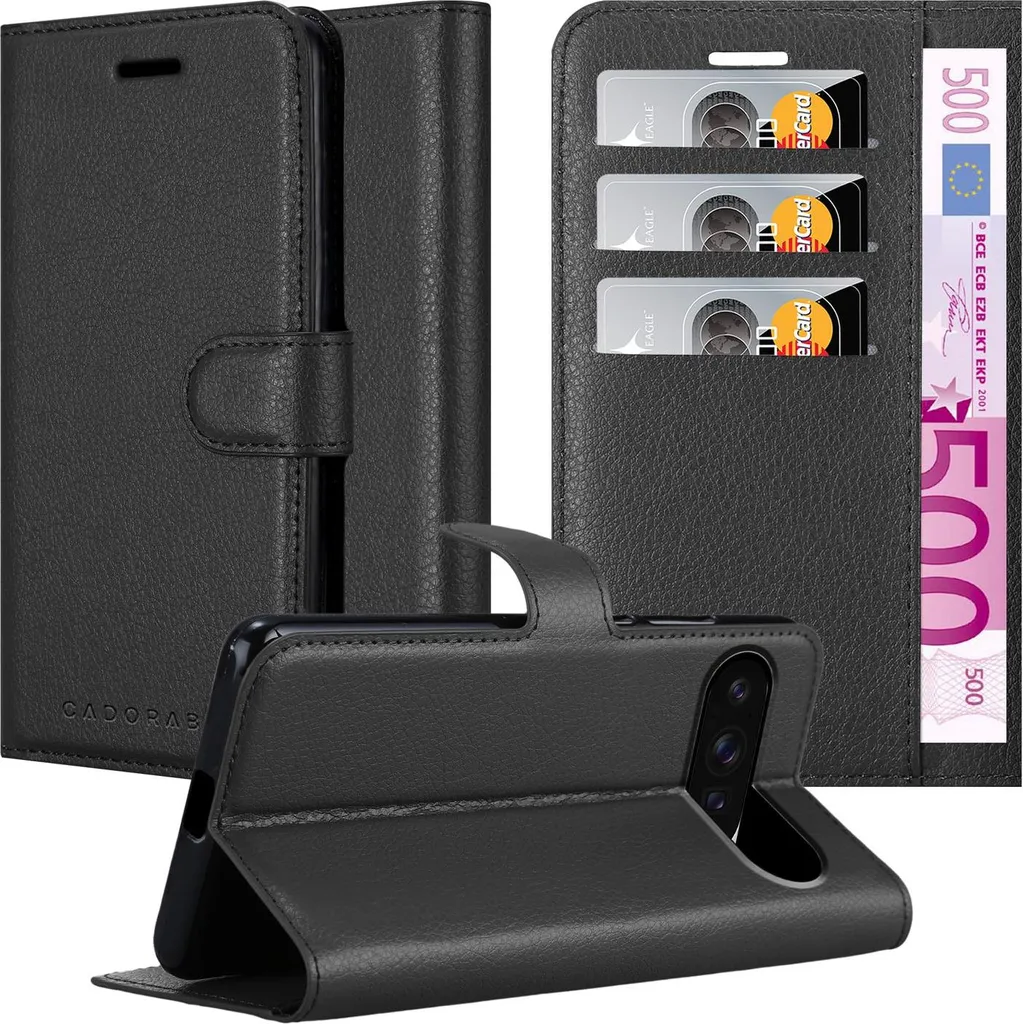 Cadorabo cover per Google Pixel 9 PRO XL in NERO FANTASTICO Cover protettiva con chiusura magnetica, funzione stand e slot per carte