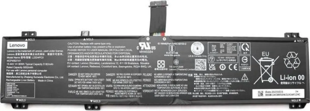 Batterie interne rechargeable pour Lenovo 80Wh 15.36V 4 cellules Li-ion