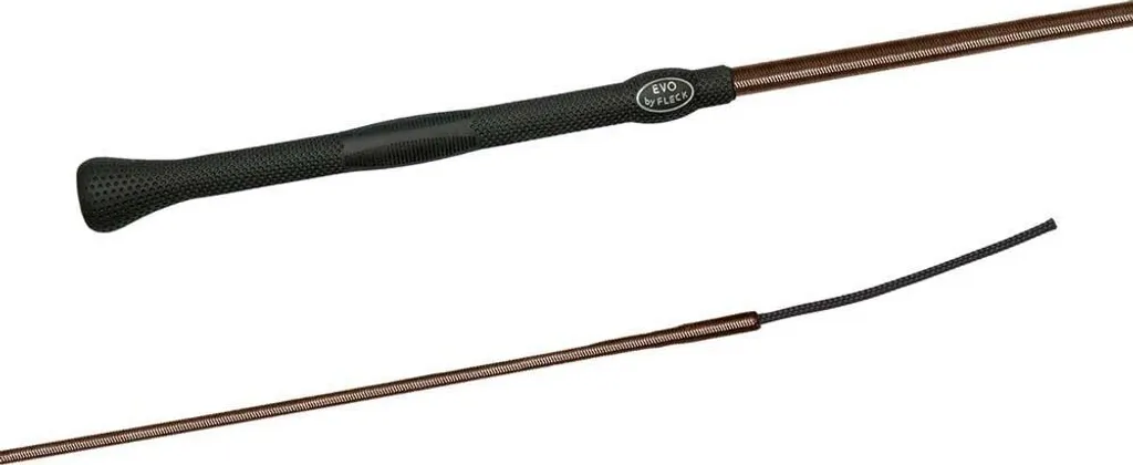 Cravache de dressage 130 cm Fleck Economy avec poignée Evo-grip Marron
