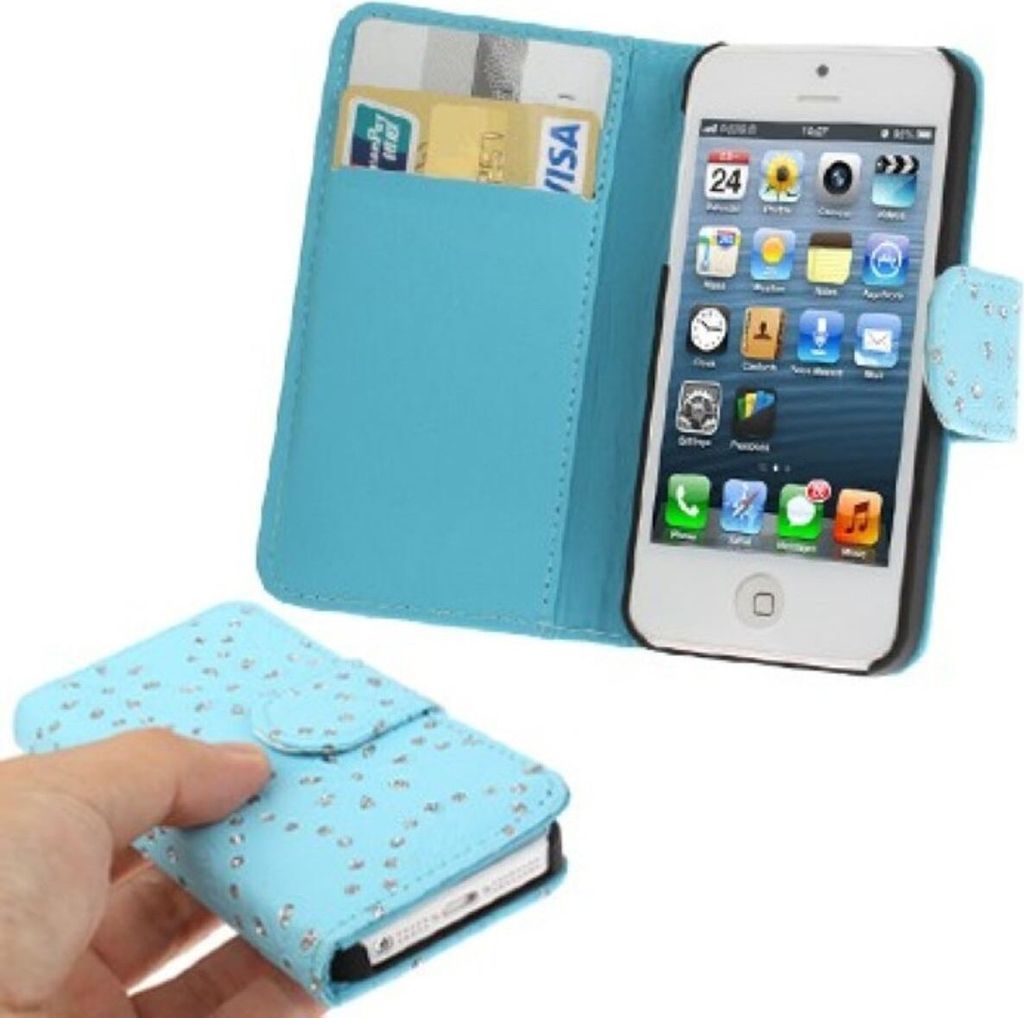 Schutzhülle (Flip Quer) für Handy Apple iPhone 5 / 5s Hellblau