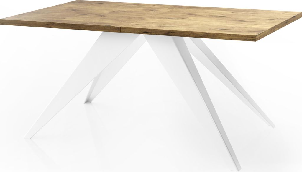 Esstisch Venus im Modern Still, Rechteckig Tisch - Ausziehbar von 140 cm bis 240 cm, Pulverbeschichtete Weiße Metallbeine - 140 x 80 cm - Lancelot...