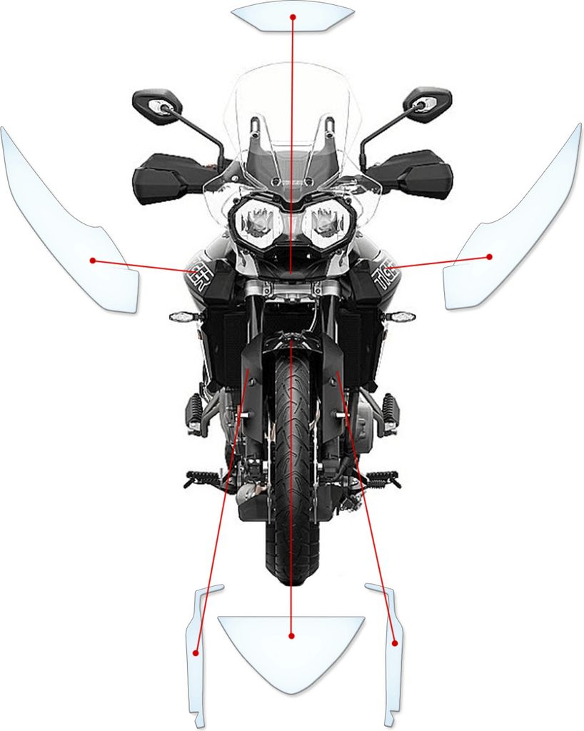 Lackschutzfolie Steinschlagschutz passend für Triumph TIGER XR800 (2015-2017)