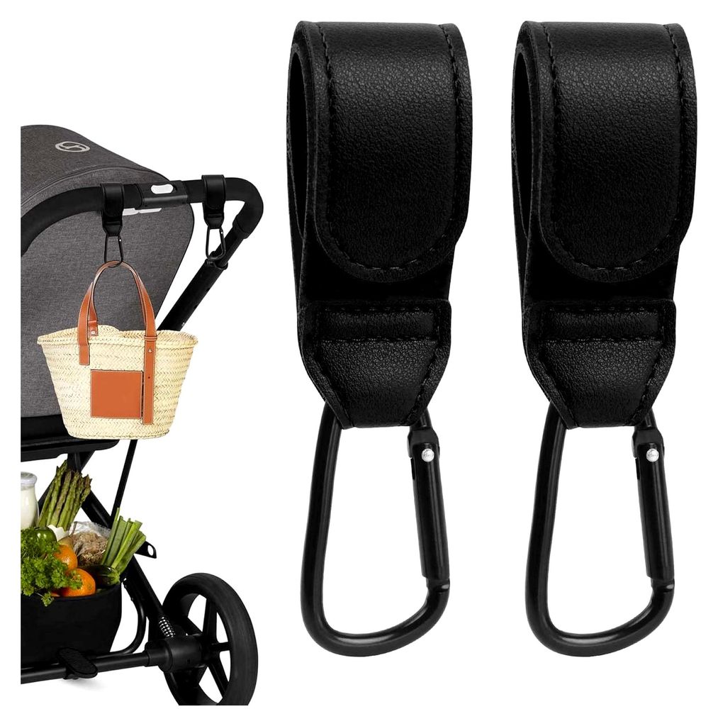 Kinderwagenhaken für Taschen, 2 Stück Universelle Kinderwagenklammern Zubehör, Taschenhalter für Wickeltasche Organizer, Windelrucksack, Mama-T...
