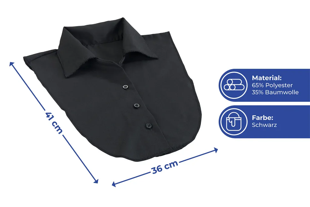 Col de chemisier noir pour pull et sweat - Idéal tenue bureau et chic - 4