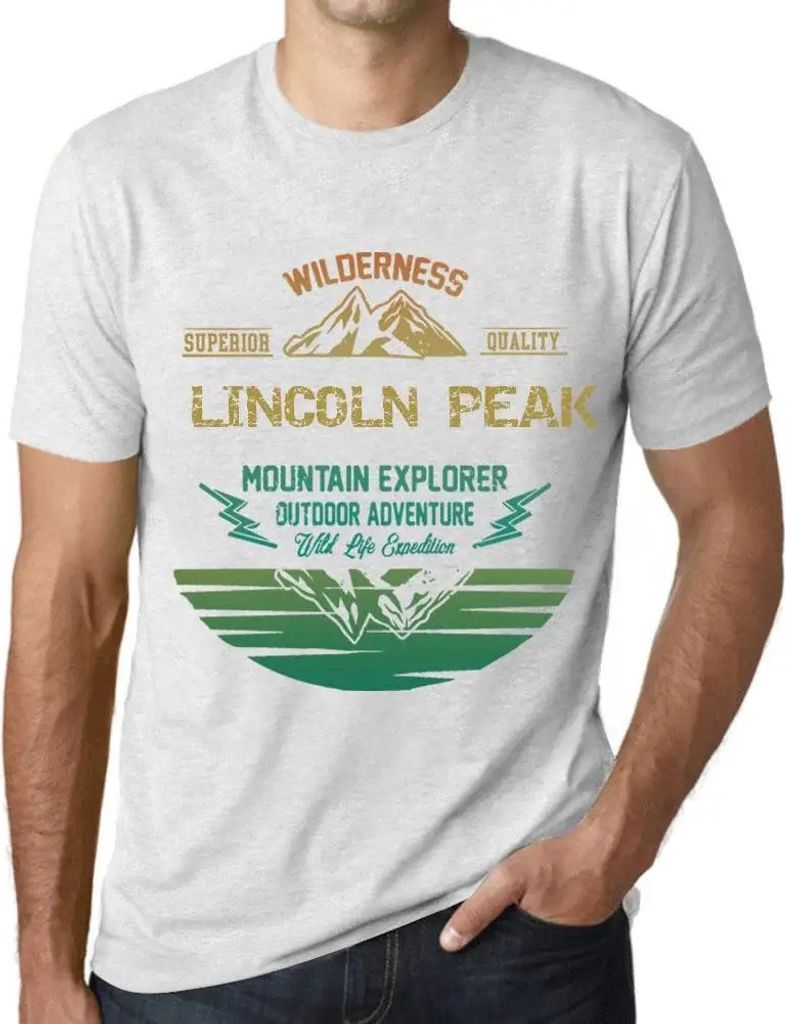 Herren Grafik T-Shirt Outdoor-Abenteuer Wildnis Bergforscher Lincoln Peak – Outdoor Adventure, Wilderness, Mountain Explorer Lincoln Peak