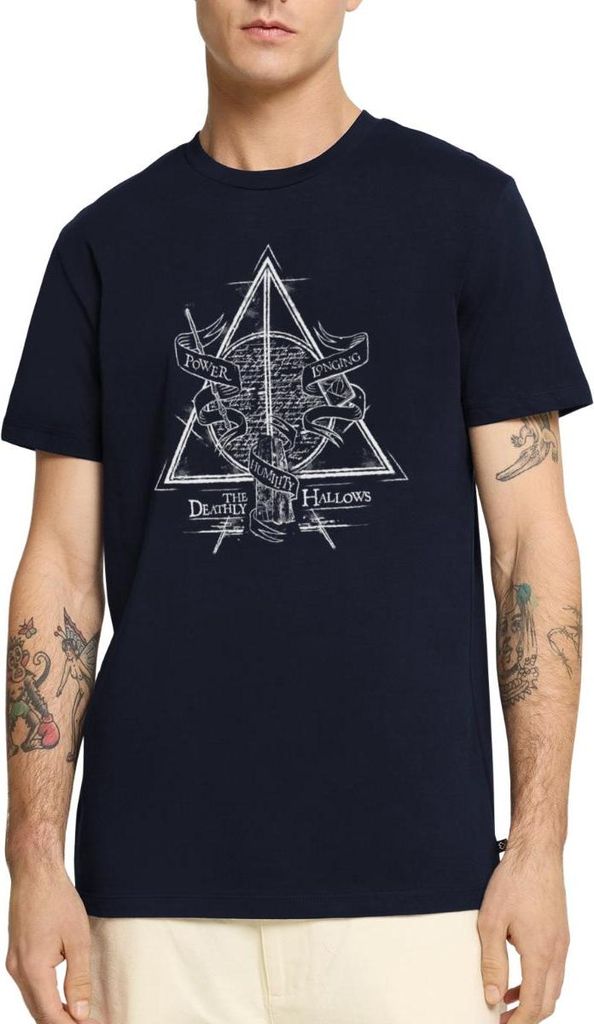 Spreadshirt Harry Potter The Deathly Hallows Männer Premium T-Shirt, XXL, Navy