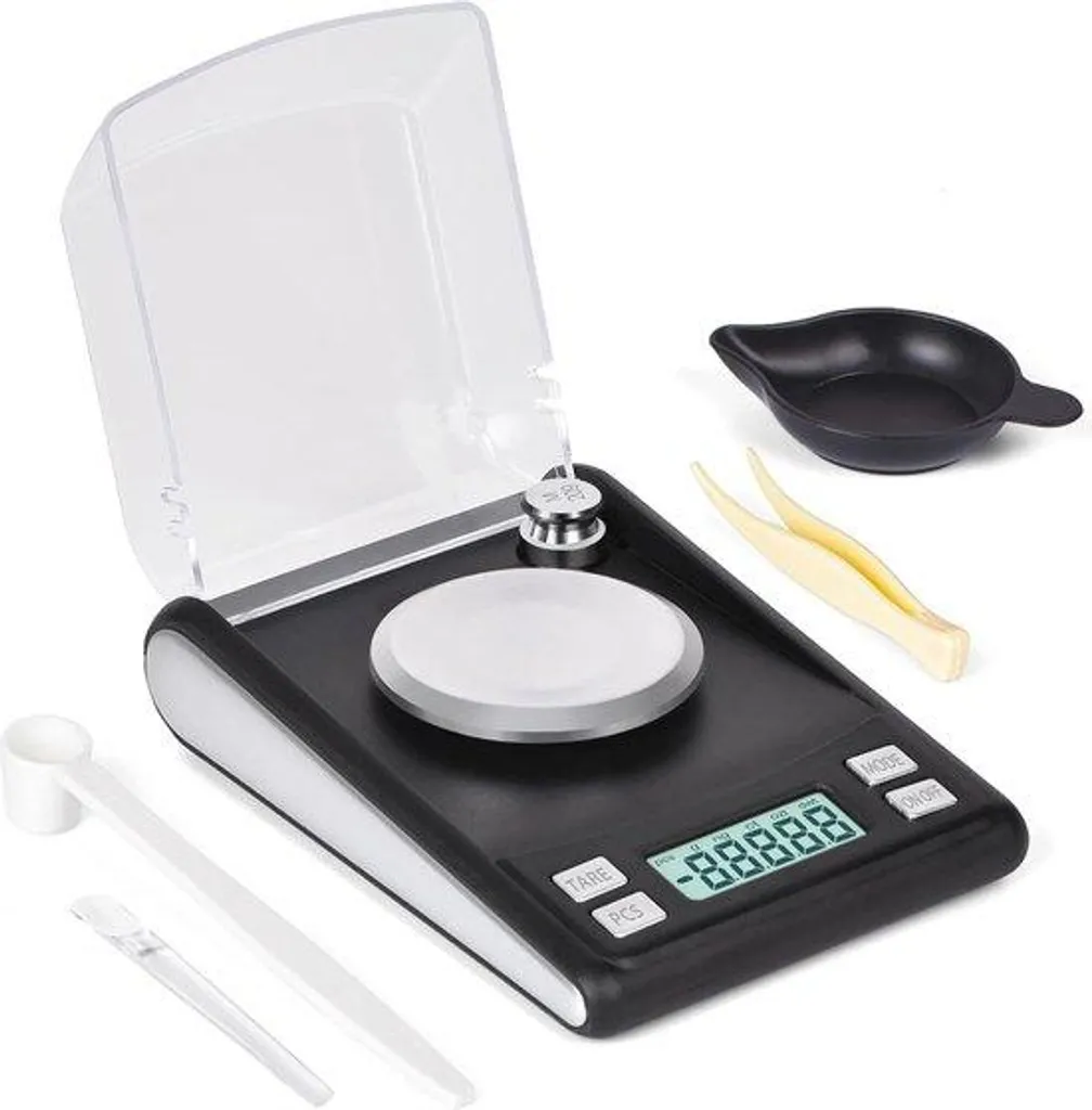 Balance électronique de précision 50g avec poids d'étalonnage et LCD