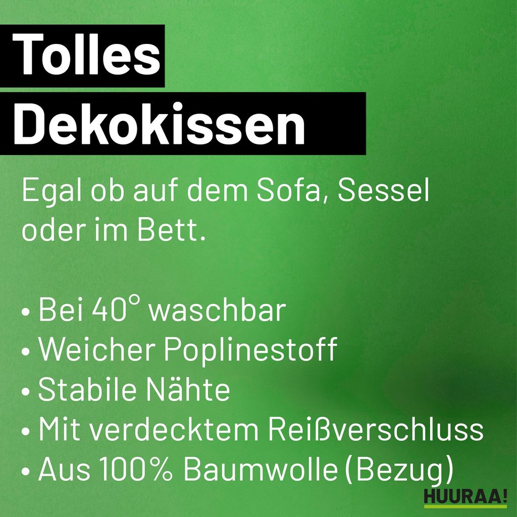 Huuraa Kissenbezug Dominica Inselmotiv Karibik 40x40cm Black Baumwolle Dekokissenbezug Geschenkidee