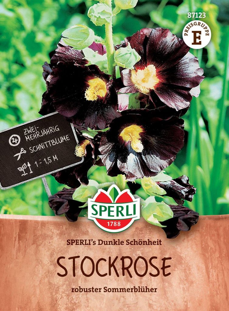 SPERLI Stockrosensamen Dunkle Schönheit Alcea rosea 20 Produktbild 