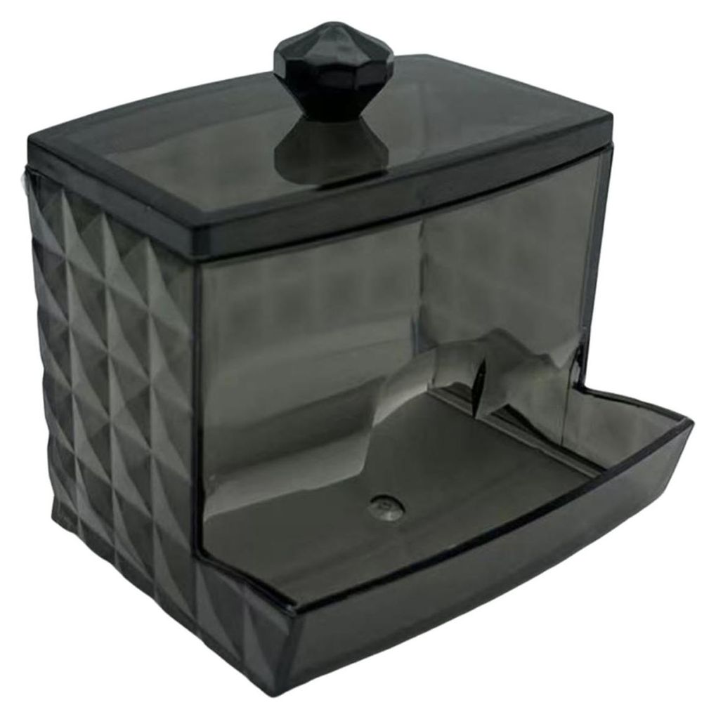 Aufbewahrungsbox mit Bambusdeckel, staubdicht, feuchtigkeitsbeständig, transparenter Acrylbehälter, Wattestäbchen, Zahnseide, Schmuckorganizer K