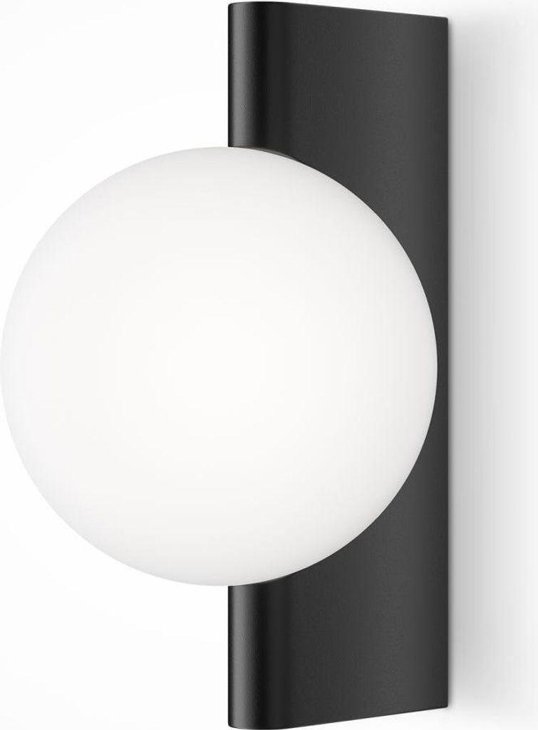 Wandleuchte Metall Glas G9 30 cm hoch Schwarz Weiß Kugel Schirm Modern Wandlampe
