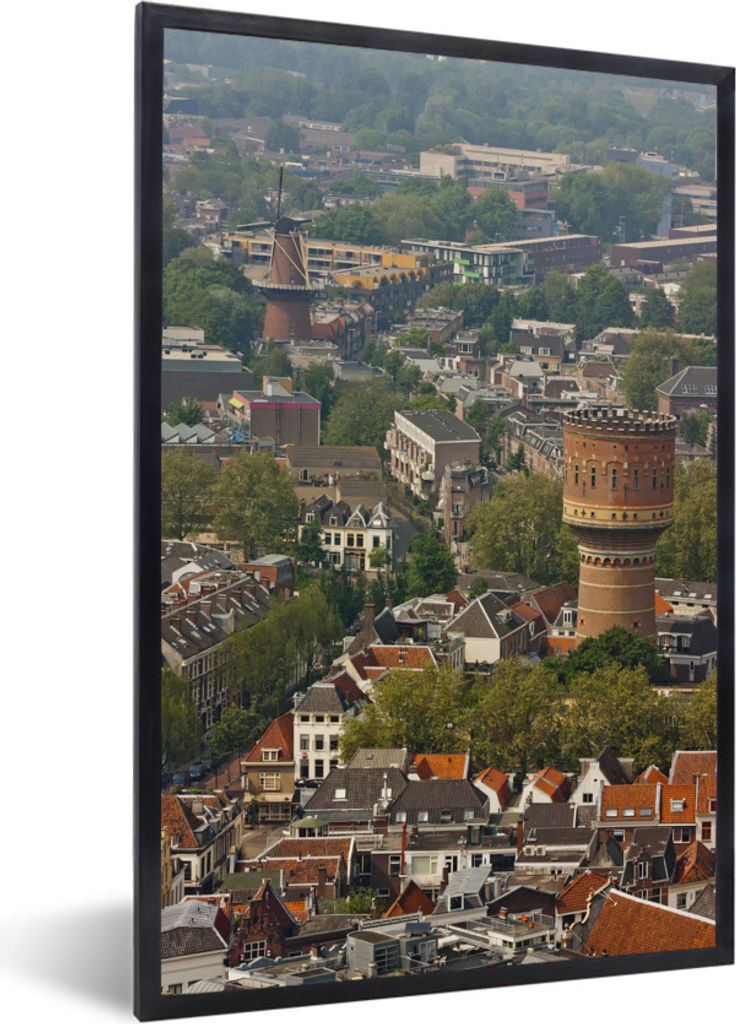 MuchoWow Gerahmtes Poster Skyline - Utrecht - Domturm 20x30 cm - Poster mit Schwarzem Bilderrahmen Wandposter Rahmen Foto Bilder - Drucken - Bild...