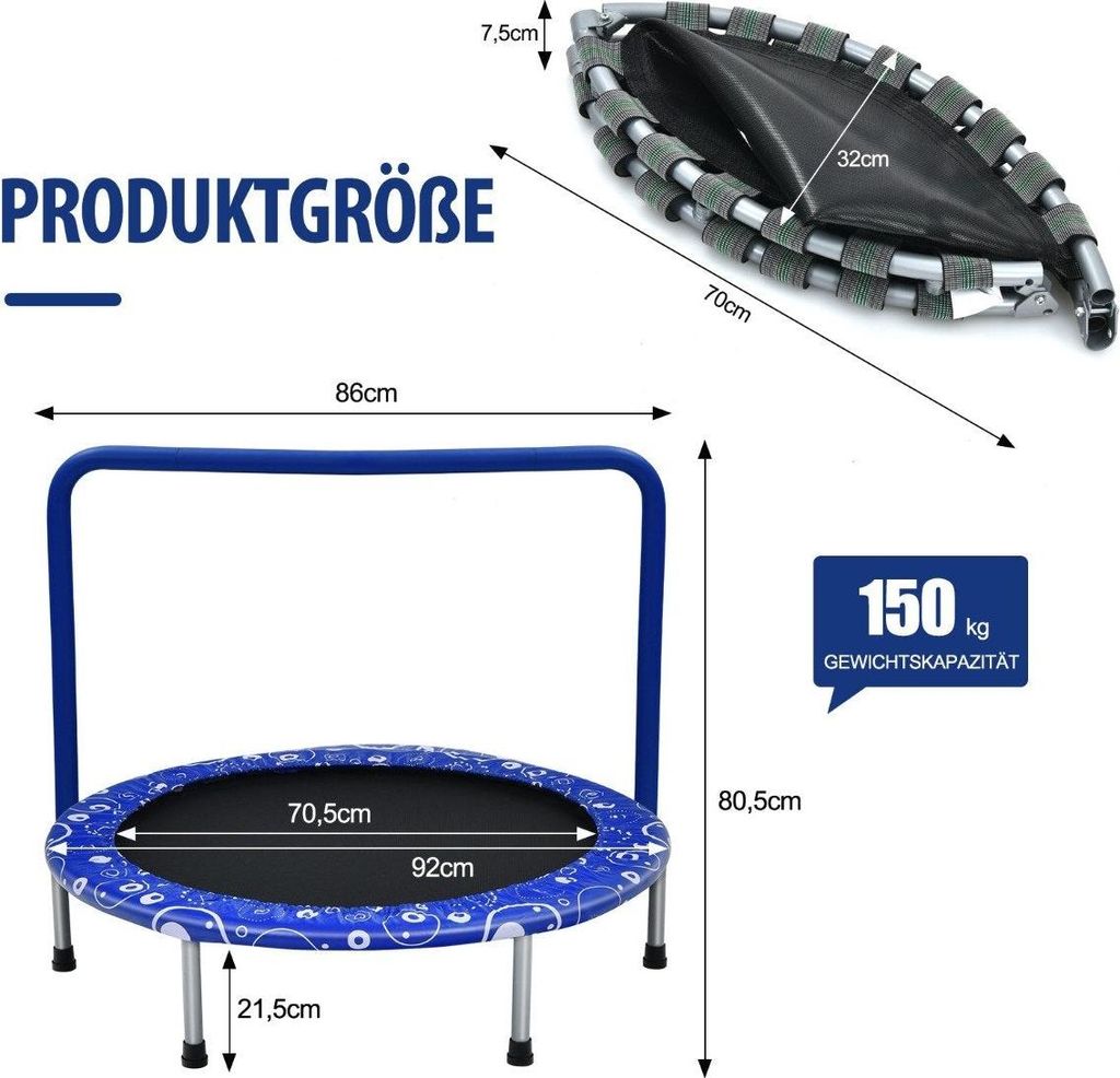 Trampoline pour enfants mini trampoline trampoline pliable Image du produit 
