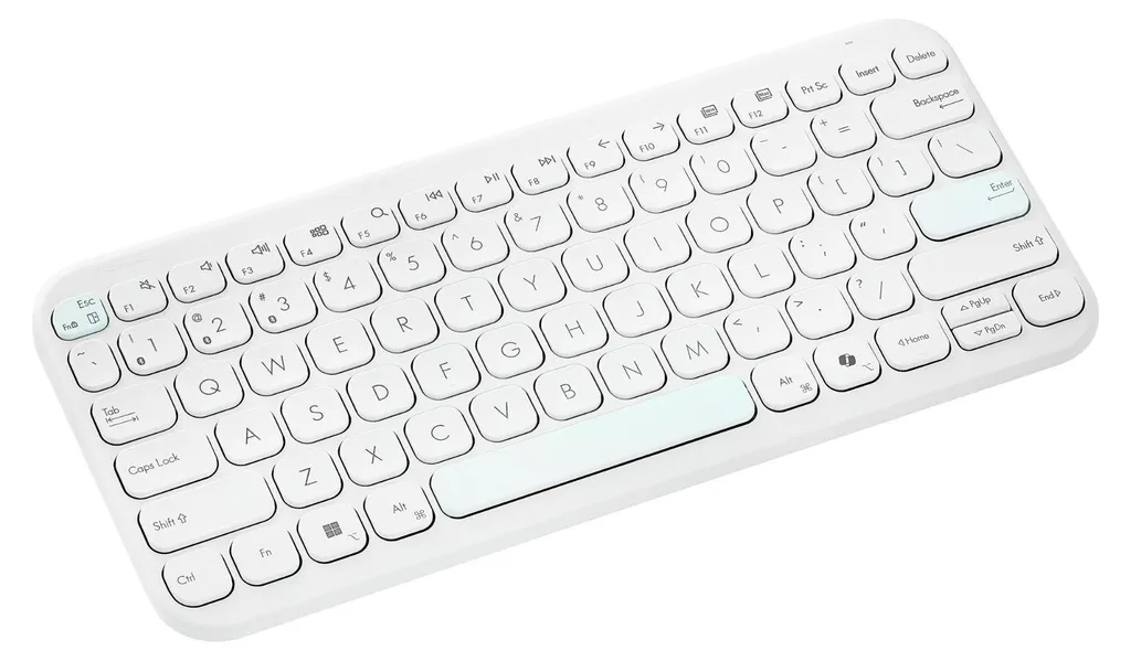 Clavier portable Asus KW100 blanc idéal pour télétravail et bureau agile