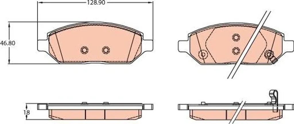 Jeu de plaquettes de frein à disque pour Opel Karl modèle TRW GDB2135