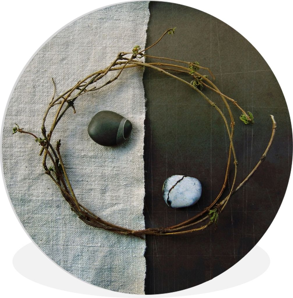 MuchoWow Rundes Wandbild - Runde Bilder Natürliches Symbol für Yin und Yang Ø 60 cm Kreis Wanddekoration Kunststoff - Wandkreis - Wandschmuck ...