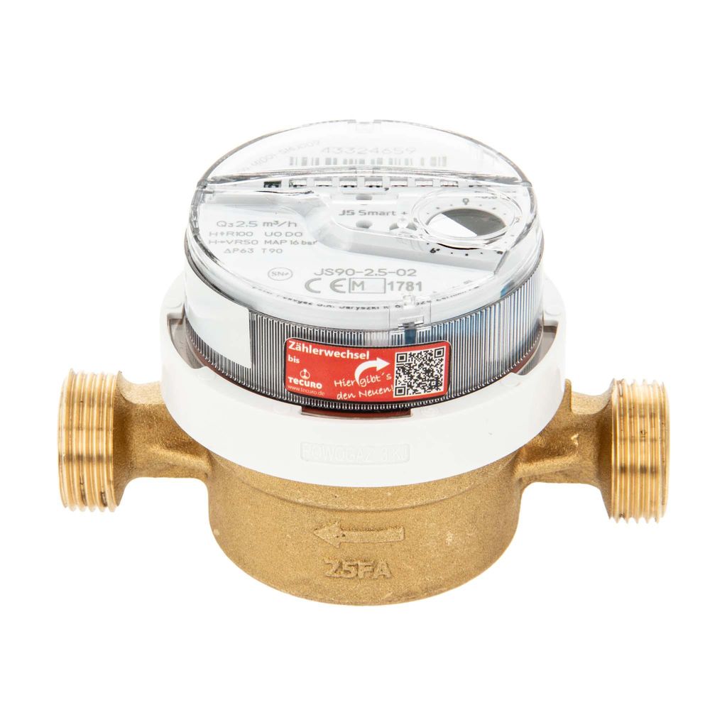 tecuro Wasserzähler mit Baulänge 110 mm, Q³ 2,5 m³/h, DN15, Produktbild 