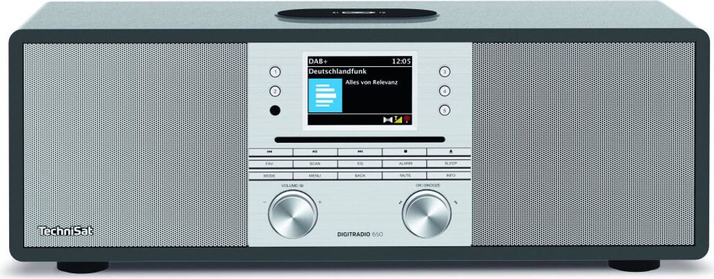TechniSat TECHNIRADIO 6 IR – Radio Internet portatile (DAB+, UKW, WLAN, Bluetooth, display a colori, sveglia, controllo app, memoria preferita, 3 Watt RMS), grigio/bianco
