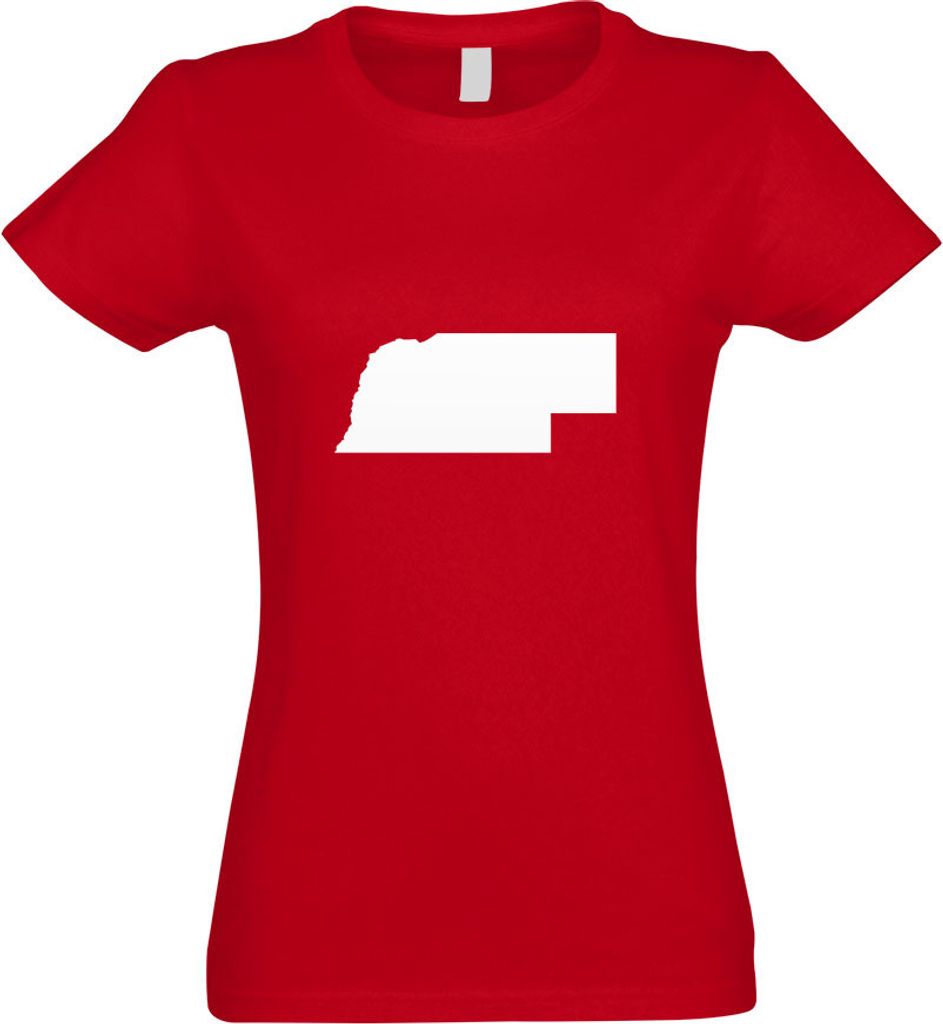 Kiwistar - T-Shirt tailliert - Damen - rot - USA - Bundesstaat - Nebraska - mit Motiv Bedruckt - Funshirt Design - Sport - Freizeit - Damen - XL